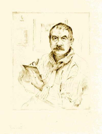 Self-portrait, Etching by Lovis Corinth